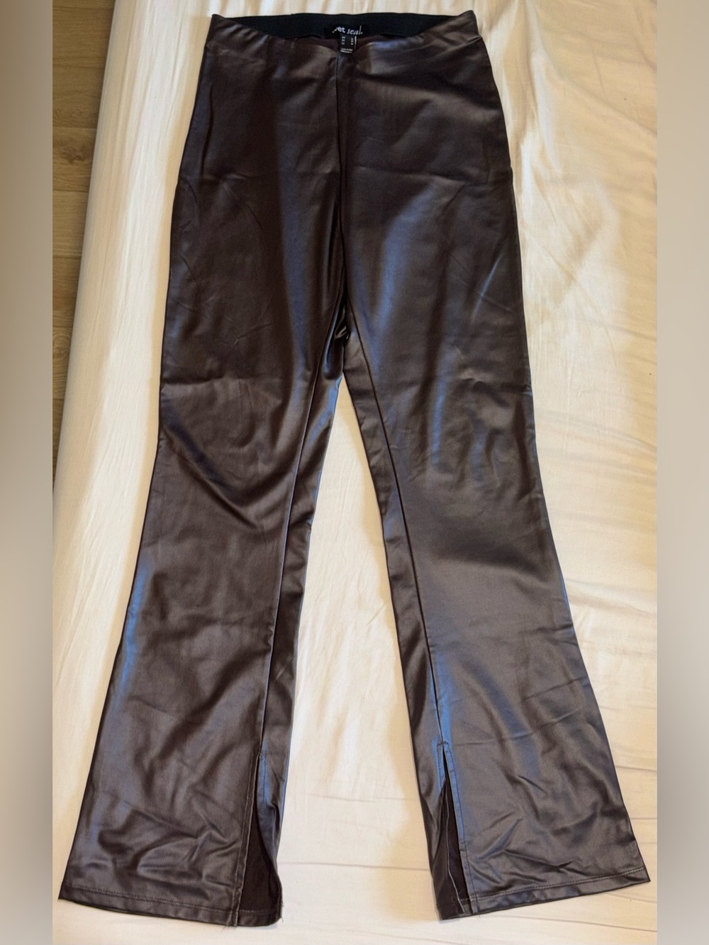 Wet Seal Faux Leather Flare Pants
